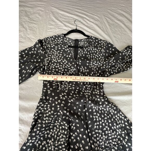 Womens Black Gray‎ Romper Medium long sleeve shorts polyester zipper Floral - Picture 6 of 7